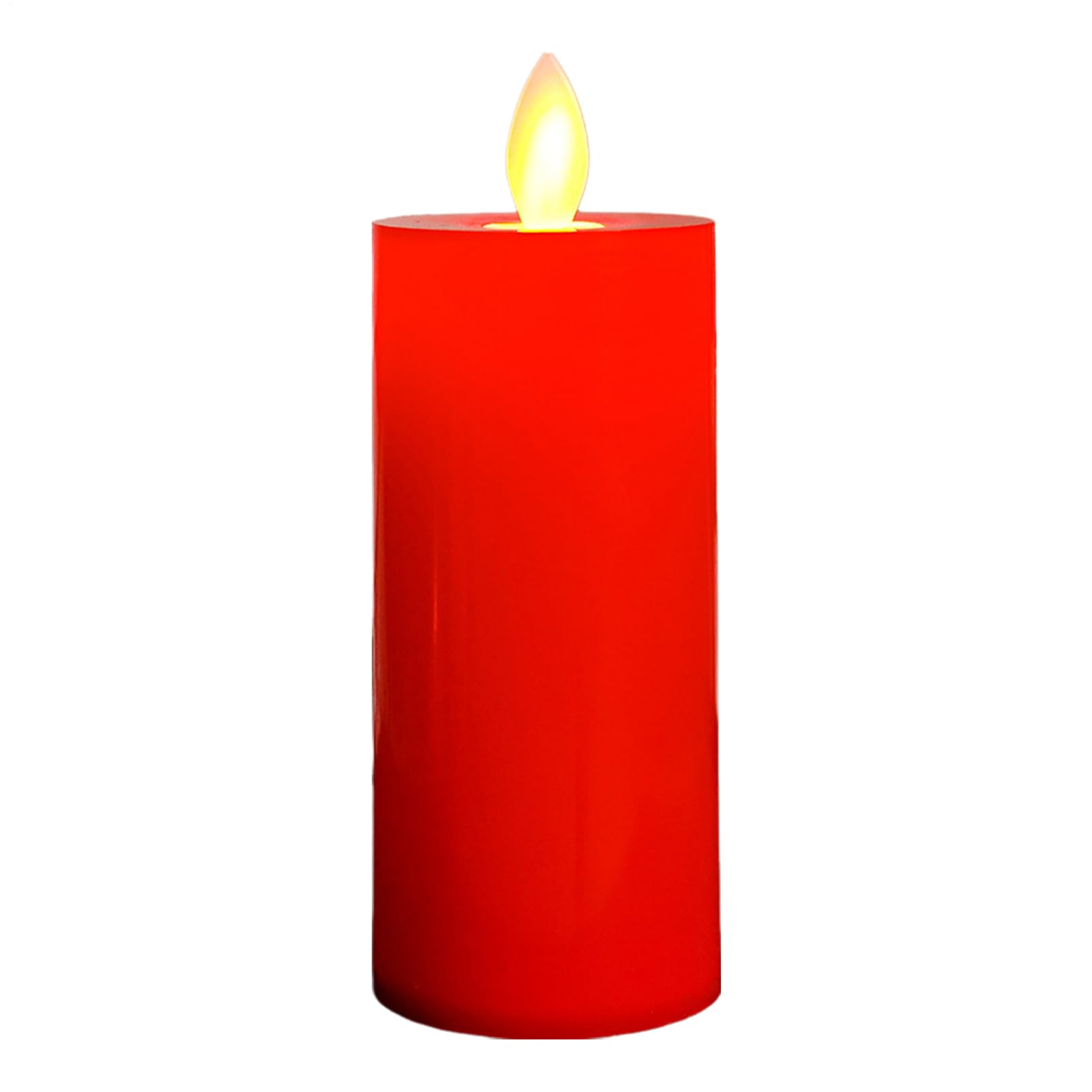 Poludatly Red Moving Wick Flameless Candles | Red Battery Operated LED Pillar Candles,Fake, LED, Table Decoration for Home Party Christmas Decor โ image 1