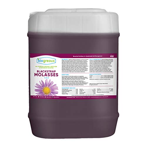 Biogreaux Blackstrap Molasses All Purpose Organic Fertilizer and Potassium Booster 1-0-5, OMRI Listed (5 Gallon)