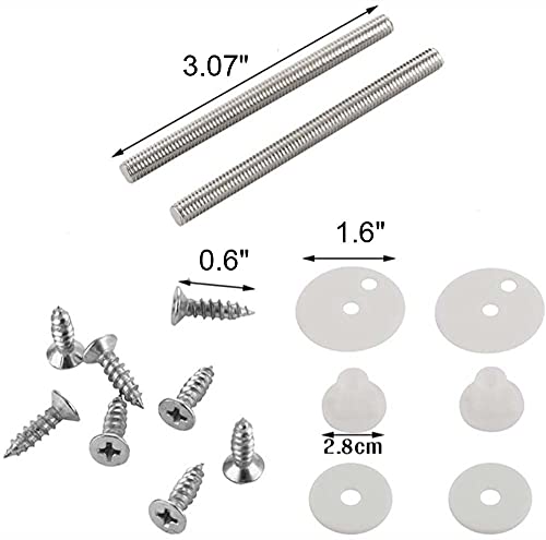 Ltiyitl Toilet Seat Hinges Zinc Alloy Replacement Parts-Adjustable Toilet Seat Bolts And Nuts Left And Right Hinges-Strong And Durable (Not Easy To Fall Off) #TOP6