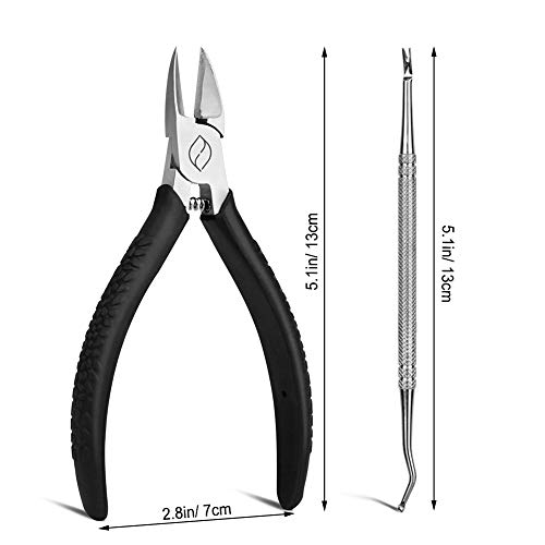 Feryes Straight Blade Toenail Clippers With Toenail Lifter And Fork - Toe Nail Clipper For Thick Toenails - 2 In 1 Ingrown Toenail Tools Kit #TOP5