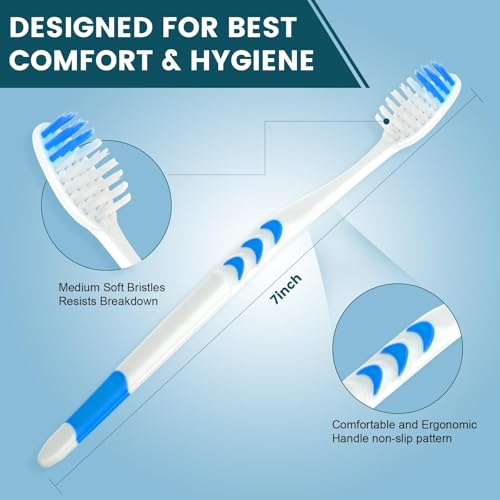Image of Navona 70 PCS Premium Individually Wrapped Bulk Toothbrush Pack, Disposable Toothbrushes, Kids Toothbrush, Medium Soft Bristle Toothbrushes, Ergonomics Handle, Perfect for Travel Hotel Donation