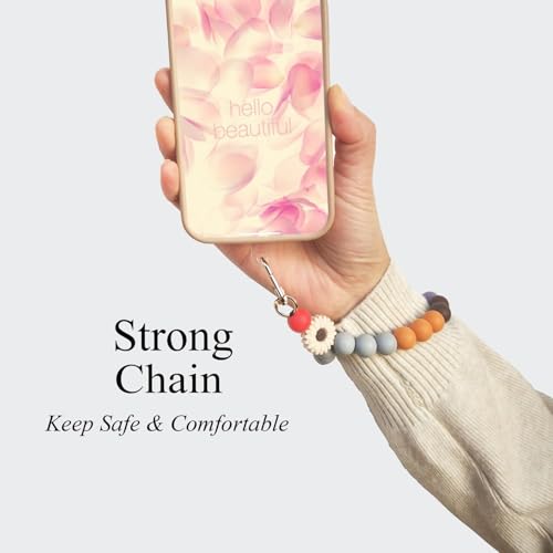 JNEWIN Phone Wrist Strap, Cute Silicone Bead Phone Chain Lanyard with Tether Tab, Wristlet Strap for iPhone Charm Women Girls Gifts — view 2