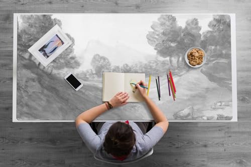 Protège-bureau étanche en PVC 120x60 cm antidérapant avec motif village artistique