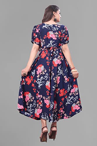 Image of FLARED ALINE MAXI DRESS WITH FLORAL PRINT FOR WOMEN