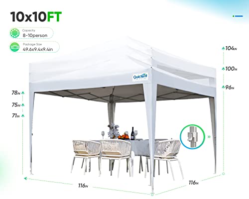 Quictent Privacy 10’X10’ Pop Up Canopy Tent Enclosed Instant Gazebo Shelter With Sidewalls And Mesh Windows Waterproof (White) #TOP5