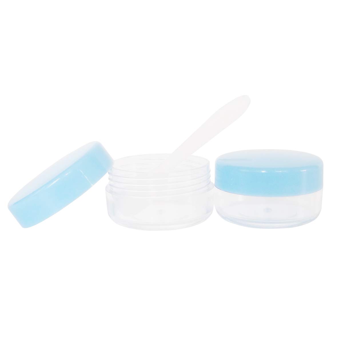 Wopanxye 12pack 10ml Makeup Sample Jars, BPA Free, Small Empty Cosmetic Container, Plastic Round Pot Blue Screw-up Cap Lid - Image 4