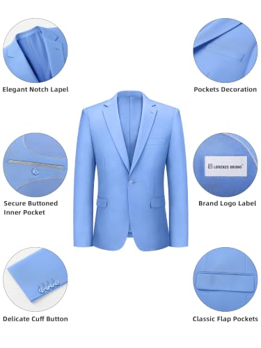 Image of Mens Suit 2 Piece Suits for Men One Button Slim Fit Solid Jacket & Pants Tuxedo Set Business Wedding Party Prom