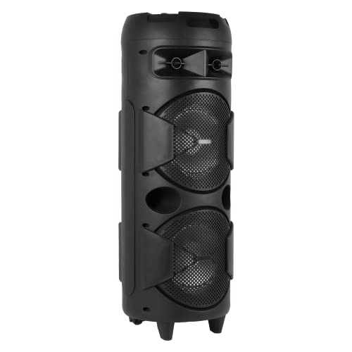 Image of Zebronics 450 Moving Monster DJ Trolley speaker with 48W RMS, Bluetooth 5.0, Wireless mic, Karaoke, TWS function, LED lights, Dual 8 inch Full range, 10.5H backup & Built-in rechargeable Battery