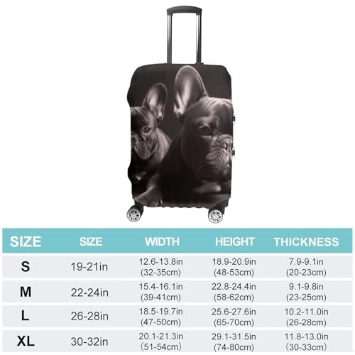 French Bulldog Luggage Cover Elastic Suitcase Protector Case Anti-Scratch Washable Baggage Covers Protector For Traveling, Aircraft Consignment L2
