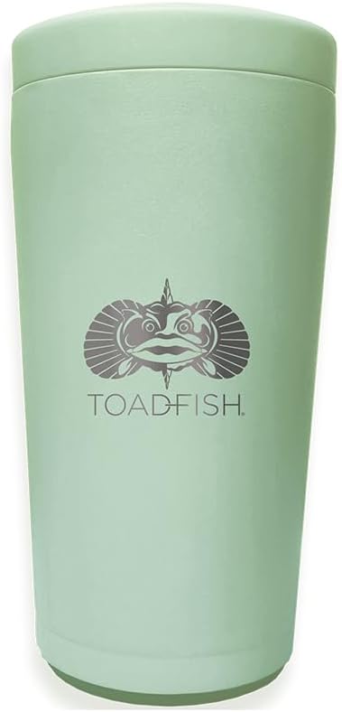Toadfish Universal Can Cooler 2.0 - Fits, 12oz cans, bottles, Slim cans, and more - Non-tipping Suction Cup Technology - Stainless Steel Double Wall Vaccum Insulation