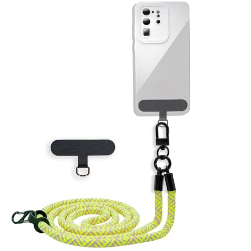 cadorabo Chaîne de téléphone Portable Compatible avec Samsung Galaxy Pocket Neo en Jaune - Cordon de téléphone réglable Pad Amovible pour insérer