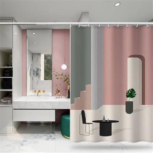 Rideau de douche boho mid century pour sublimer votre salle de bain moderne
