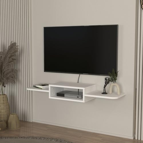 [en.casa] TV Lowboard hängend Tar TV Board 115 x 30 x 16 cm Schweberegal...