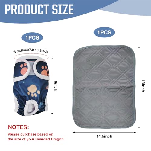 Couche lavable pour reptile absorbante et ajustable avec tapis réutilisable