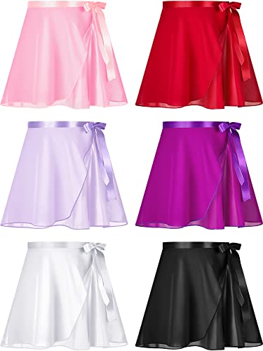 Vicenpal 6 Pieces Of Ballet Chiffon Wrap Skirts Chiffon Ballerina Skirt Sheer Dance Skirts For Toddler Girls Multicoloured #TOP19