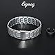 Cigmag Lymphdrainage Magnetarmband Herren Ultrastarke Magnete Reines Titan verstellbar mit Entnahmewerkzeug und Geschenkbox (Silber)
