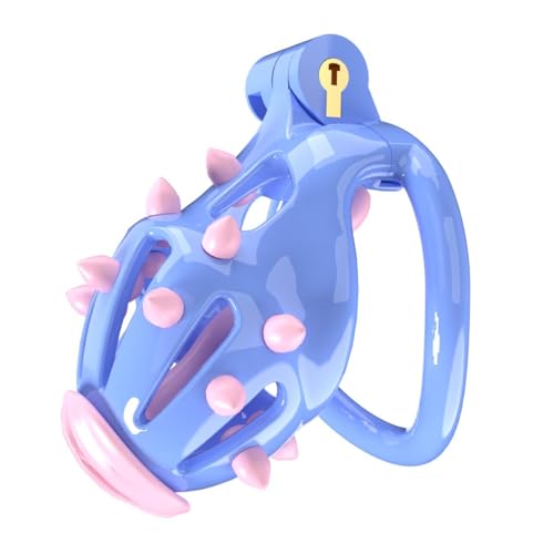 Fitness Cage Breathable Cage with Curved Rings, Pink Silicone Pegs Removable, Suitable for Male Beginners and Experienced (US-A143) (D5L)