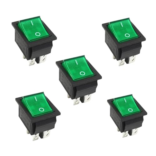 Interruptor KCD4 azul de 4 pines y 16A con luz piloto para control de corriente 5