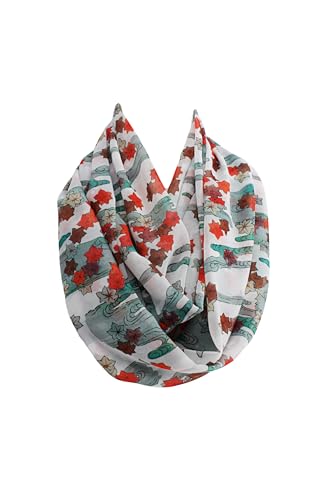 Etwoa Japanese Autumn and Water Illustration Infinity scarf Shin Bijutsukai Circle scarf Loop Scarf2