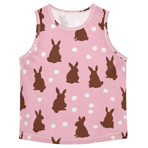 J JOYSAY Easter Chocolate Bunny Dot Boys Tank Top Sleeveless Muscle Shirts Quick Dry Kids T-Shirts 3-15T
