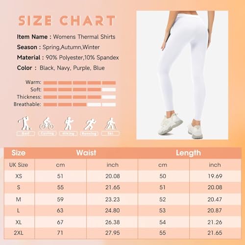 Tesuwel Leggings femininas forradas com lã para clima frio, macias e quentes de inverno, calças térm