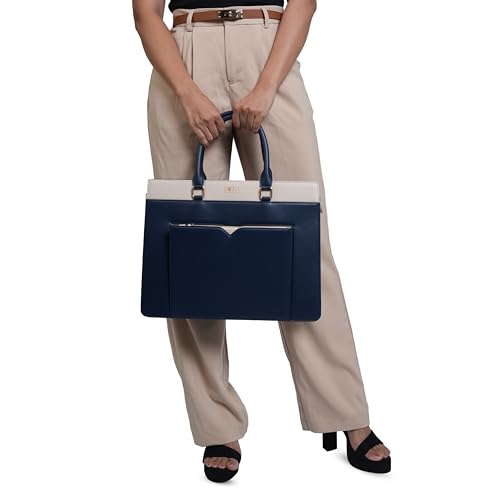 Image of HORRA 13 Inch Laptop Bag For Women Office use with Padded Laptop Compartment and Extra Pouch | Laptop Tote Handbag for Work| For College| Vegan Leather Handbag | Daily & Travel Use
