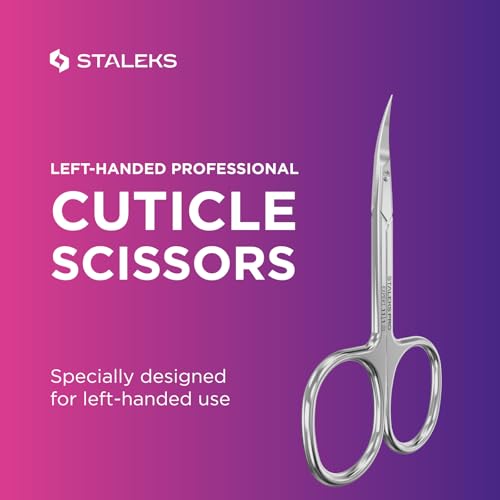 Staleks Pro Fessional Kütikül Kavisli Sol El Makası Paslanmaz Çelik Manikür Pedikür Bakım Araçları Tırnak Sakal Kaş Kirpik Kırpma PRO UZMAN 11 TİP 1 (18 мм) (SE-11/1)