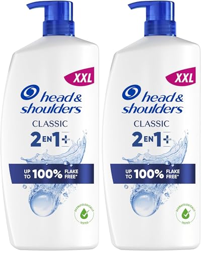 H&S Classic Champú y Acondicionador Anticaspa 2 en 1 1000ml, con Dispensador. Hasta 100% de Protección Anticaspa. Para Todo Tipo de Pelo y Cuero Cabelludo. Uso Diario. Limpieza profunda (Paquete de 2)