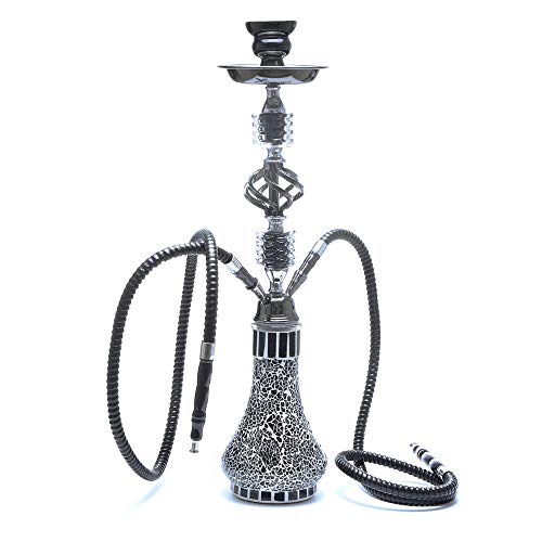 Desert camel Shisha, Doppelschlauch Glaswasserpfeife, Shisha Set Modern Glas Craft Shisha Shisha Narguile Completo Sisha Rohr Chicha Mit Nargile Zubehör Flavor Bowl Charcoal Tongs,B Cover