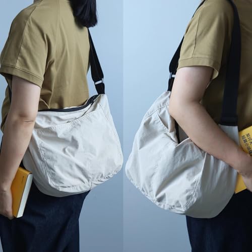 Image of Lightweight Nylon Crossbody Purse Unisex Casual Waterproof Shoulder Sling Bag With Adjustable Wide Strap