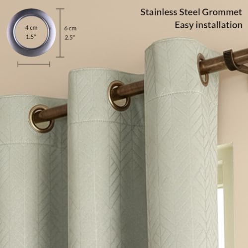 Image of HOMEMONDE 100% True Blackout Curtains Customize Size - Single Piece Curtain, Embossed Panels Light Block Thermal Insulated & Noise Reducing Room Darkening Curtains (Off White)