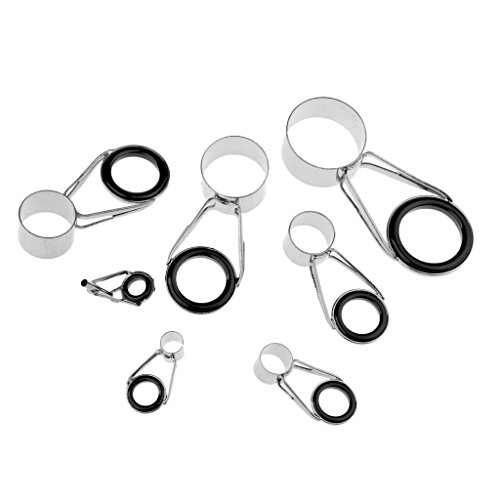 7 unidades de gafas Guide Anillas Caña Marco Acero Anzuelos Reparación Herramienta para Pesca Cerámica 7 Tamaños Cover