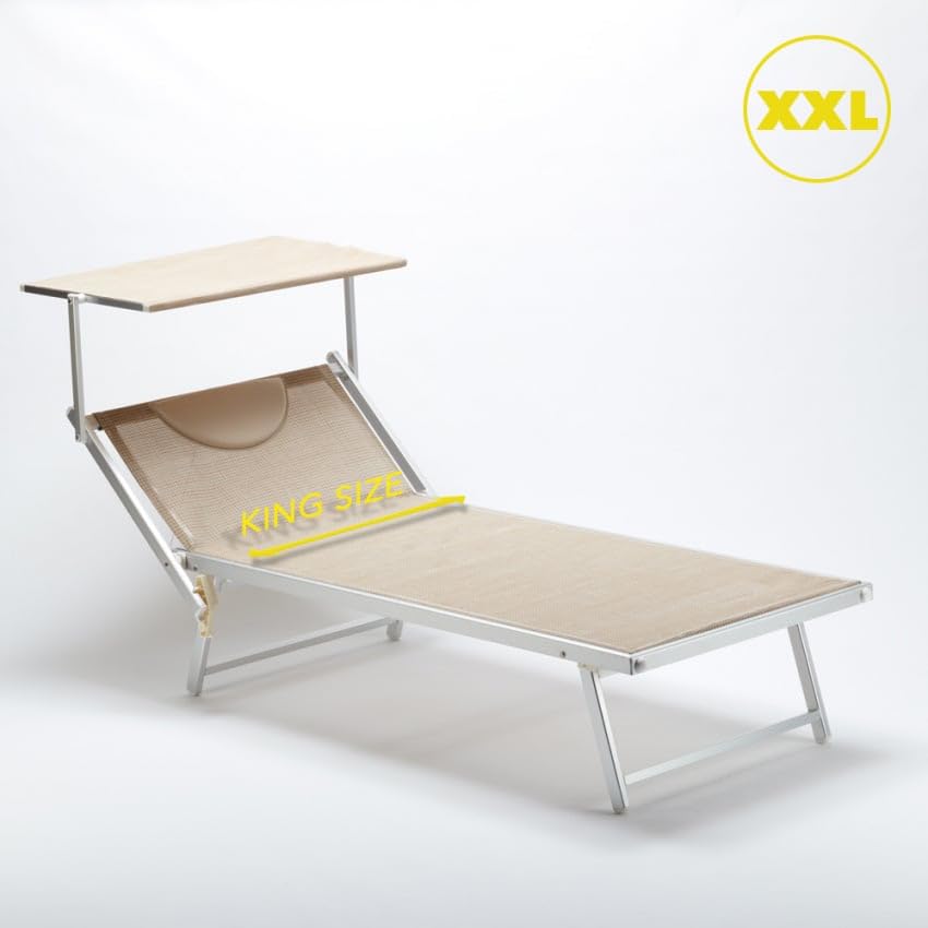 Produce Shop Lettino Spiaggia Mare in Alluminio Grande Italia XL Professionale - Beige