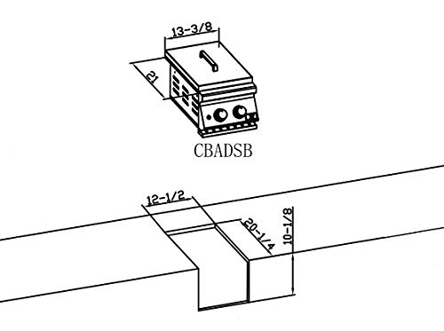 Bonfire Outdoor Kitchen Built-In Double Side Burner For Bbq Island, Includes Natural Gas Kit, 304 Stainless Steel, Cbadsb #TOP6