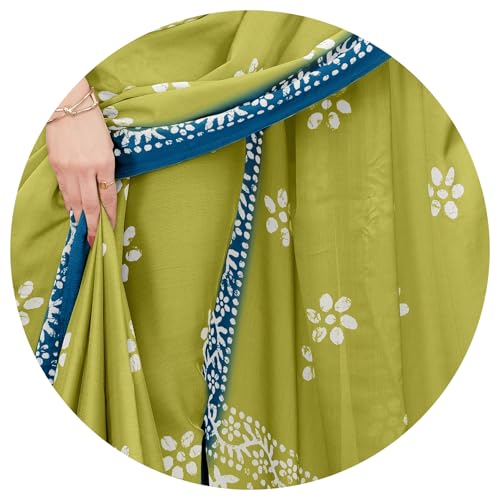 Image of MIRCHI FASHION Saree for Woman Chiffon Batik Printed | Lightweight Daily Wear Women's Office Sari with Blouse Piece (Available in 40 Colours)