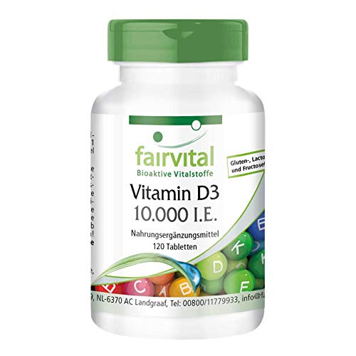 Vitamine D3 tabletten 10.000 IU - met 120 tabletten - slechts 1 tablet per 10 dagen - cholecalciferol