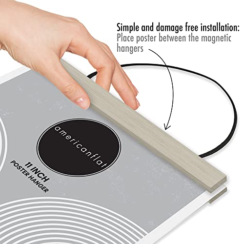 Americanflat 11 Inch Light Wood Magnetic Poster Clip Frame, Wood Hanger Frame For Posters, Prints, Photos, Pictures, Maps, Scrolls, Art Prints And Canvas Artwork #TOP1