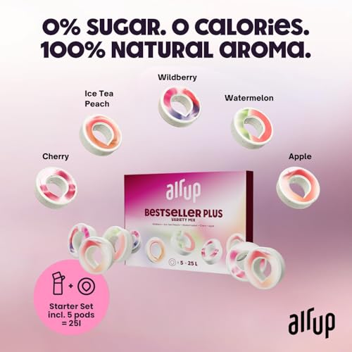 AIR UP water bottle Twist Pro starter set with pods in 5 flavours I 600ml drinking bottle with sugar-free flavouring I dishwasher-safe, BPA-free in Lavender Blue - Image 2