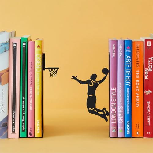Balvi Buchstütze Slum Dunk Farbe Schwarz Buchstütze für das Bücherregal in Form eines Basketballspiel