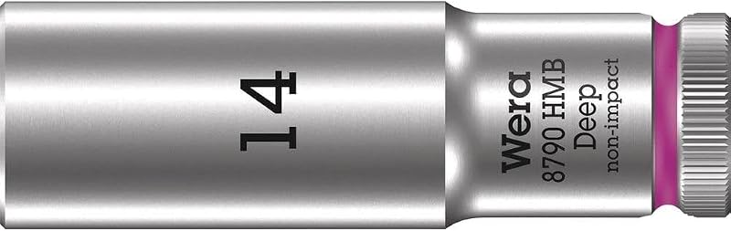 Soquete Longo Wera 8790 HMB Deep 3/8 pol. Sextavado de 14 mm x 64 mm 05004536001