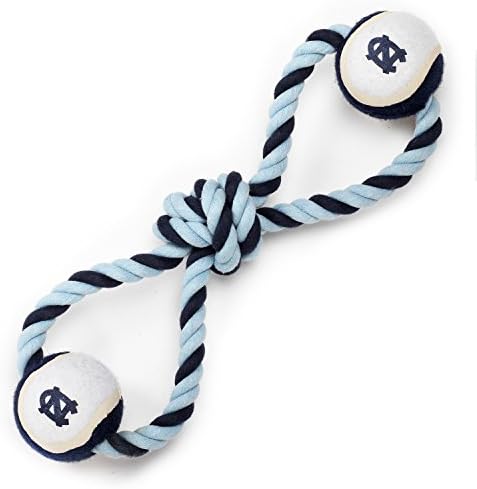 Pet Goods Manufacturing North Carolina Tar Heels Double Ball with Dog Toy Rope