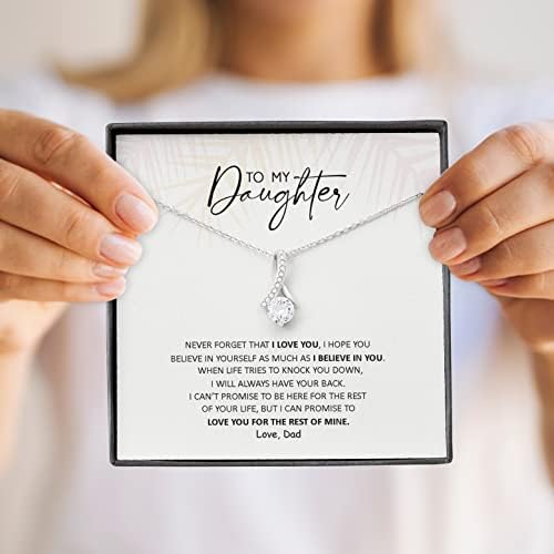 A Necklace Gift Message from Dad to Daughter Jewellery Birthday Gift for Girls Father gift to Daughters Personalised Love Sterling Silver for Her