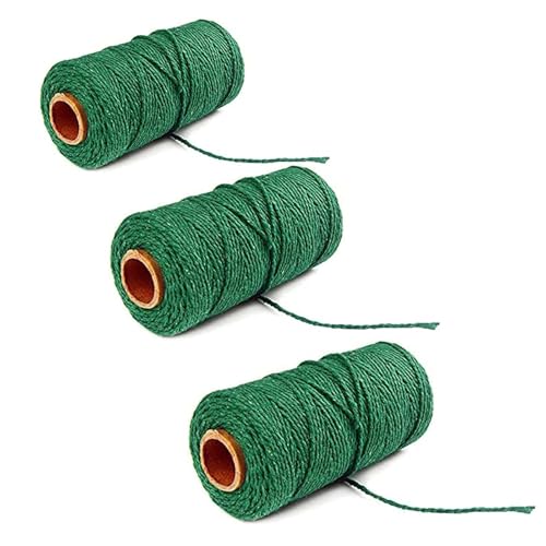 300M Gardening Twine 2mm Natural Green Plant String Garden Twine for Climbing Plants Tomatoes Vines Floristry Crafts DIY Bundling Supporting Weatherproof Horticultural Polypropylene Rope