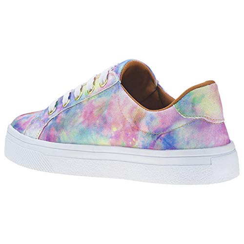 Tênis Feminino Tie Dye Casual Tai Dai Moda Eleganteria Tamanho:34;Cor:Roxo Tie Dye Claro