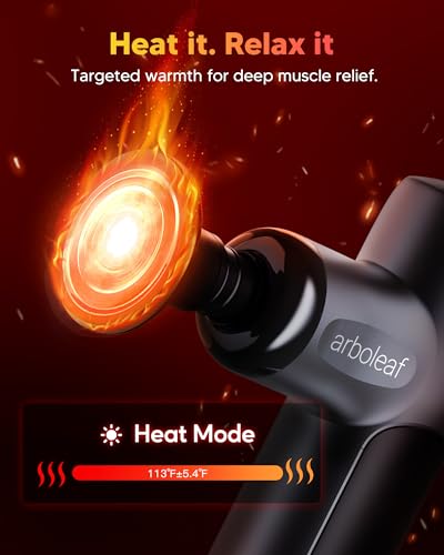 Image of arboleaf Mini Massage Gun with Heat, Percussion Muscle Massager Deep Tissue, Portable & Quiet, Travel Size for Home, Office, Gym, Gift for Men Women