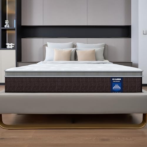 12 Inch Dark Grey Queen Spring Mattress,Medium Firm with Gel Memory Foam,Individually Pocketed Coil,Fiberglass-Free Fire Retardant CertiPUR-US Certified,80"*60"*12"