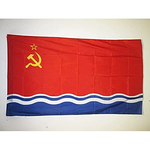 AZ FLAG, Latvian Soviet Socialist Republic Flag, 3x5 Ft, Latvia SSR Banner with Sleeve, 100% Polyester, Fade Resistant