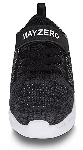 Vivay Boys Tennis Shoes Kids Sneakers Athletic Running Walking Sneakers for Little Kid and Big Kid (2D Black/White,Size 2.5 Little Kid)