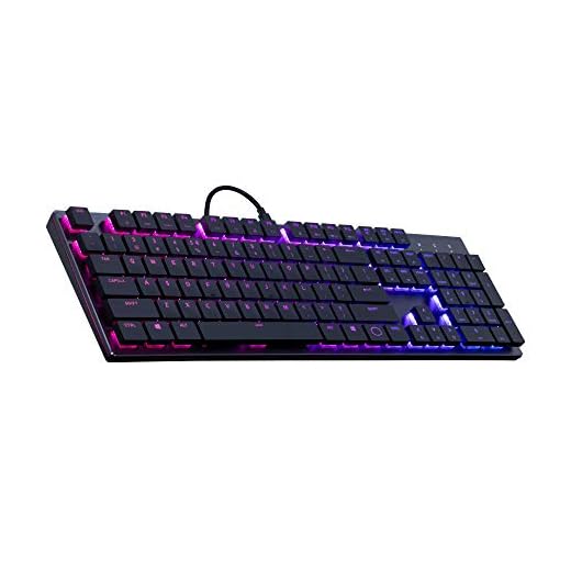 Cooler Master USB Type-C (Keyboard Side), USB 2.0 Type A (Computer Side) Sk-650-Gklr1-US SK650 Mechanical Keyboard with Cherry MX Low Profile Switches In Brushed Aluminum Design,BlacK Layout,Full