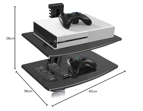Étagère Murale 2 Niveaux Support Meuble Suspendu pour Décodeur et DVD